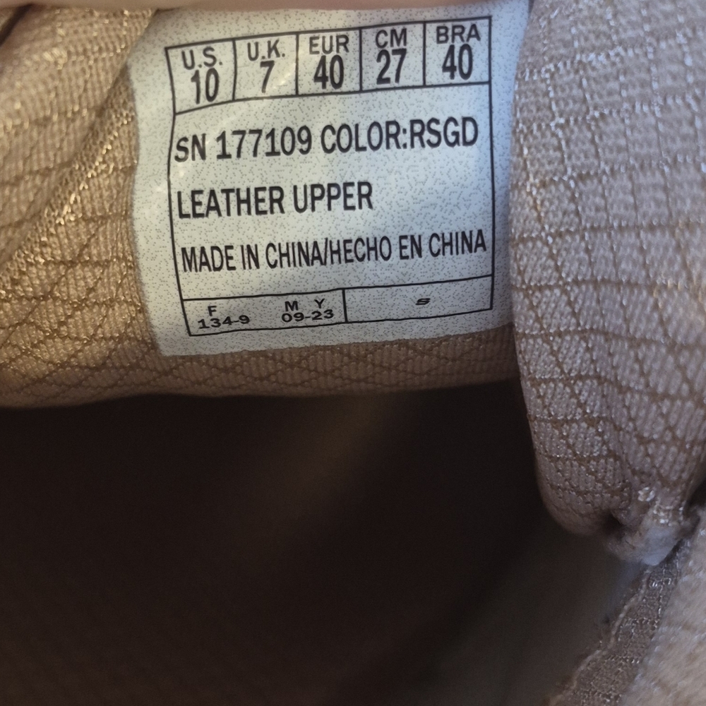 NEW Skechers Uno Metallixs Rose Gold Sneakers Lace Up Memory Foam Women's Sz 10 - Picture 11 of 14